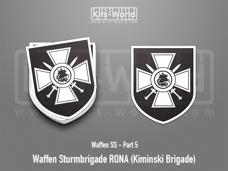 Kitsworld SAV Sticker - Waffen SS - Waffen Sturmbrigade RONA (Kiminski Brigade) W:83mm x H:100mm 
